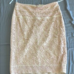 Tadashi Shoji Lace Pencil Skirt - Cream